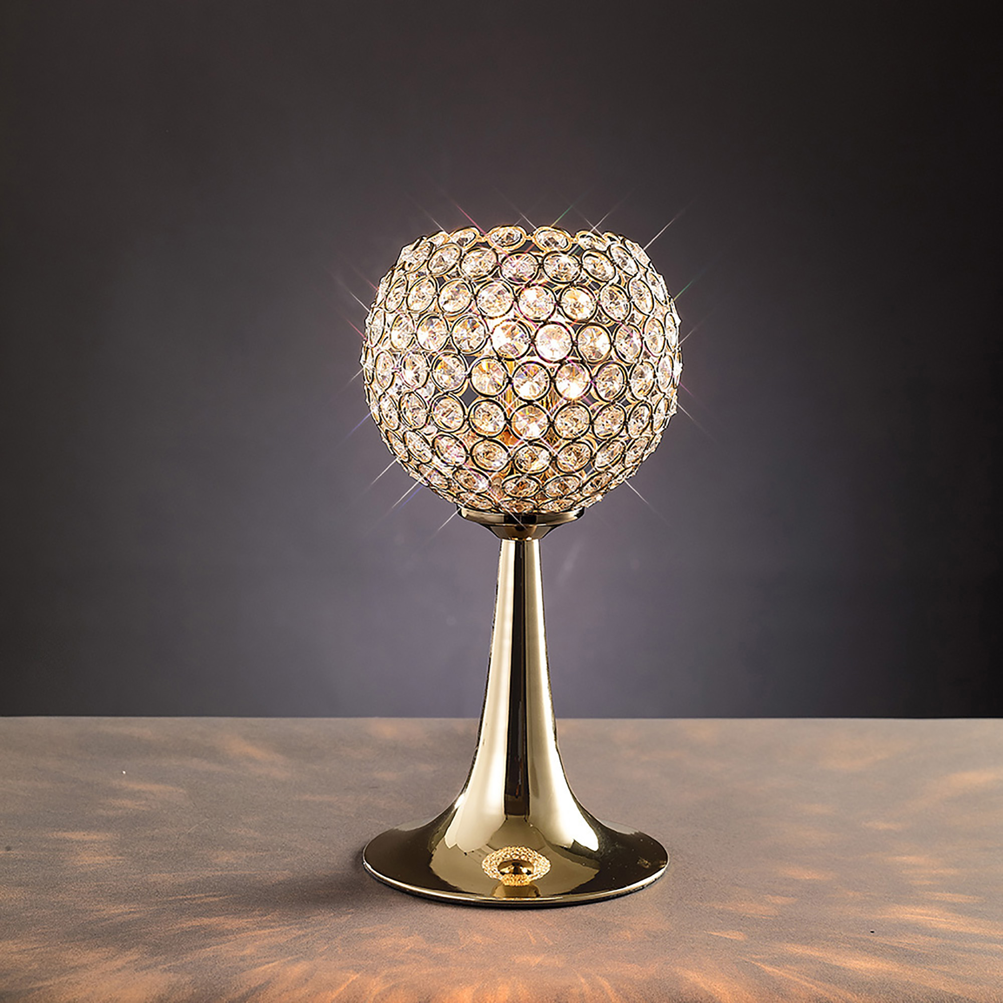 Ava French Gold Crystal Table Lamps Diyas Shaded Table Lamps